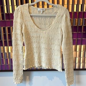 Frame Smocked Scoop Neck Top
